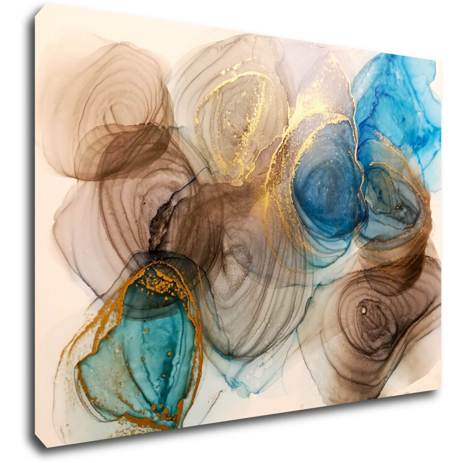 Obraz Abstrakt s modrým detailom - 70 x 50 cm