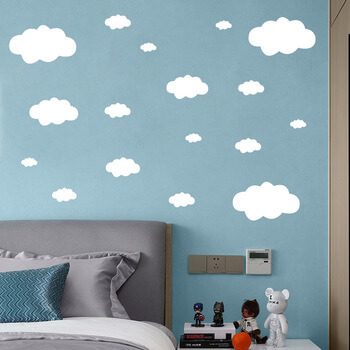 Samolepka do detskej izby Biele mráčiky - 57x39cm
