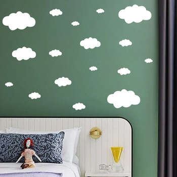 Samolepka do detskej izby Biele mráčiky - 57x39cm