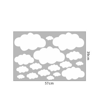 Samolepka do detskej izby Biele mráčiky - 57x39cm